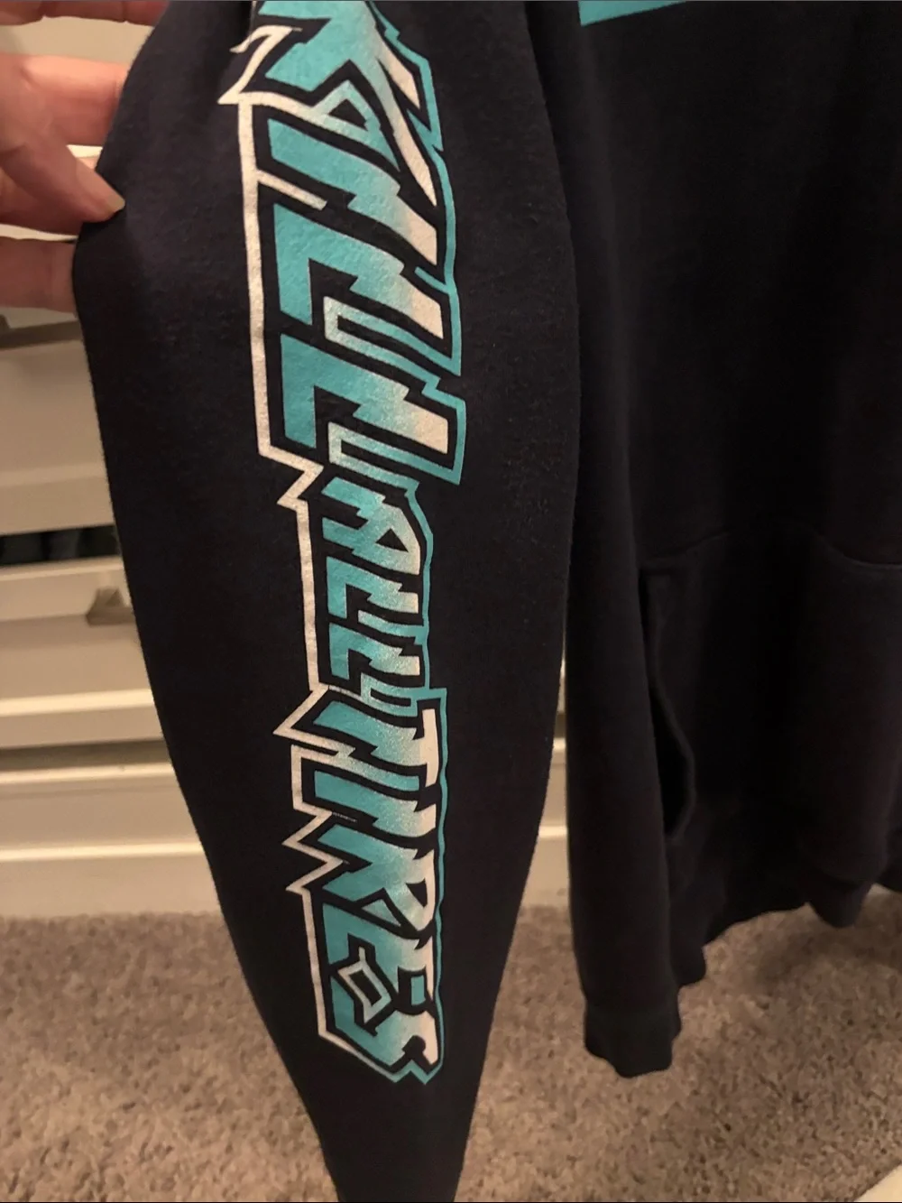 Men’s Black Hoonigan Hoodie with Teal Logo